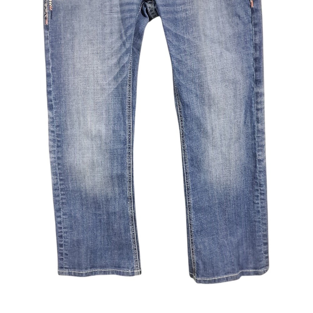 Rock & Roll Cowgirl Jeans Riding 30x28 Boot Western Stone Wash Embroidered Rodeo - Picture 4 of 15